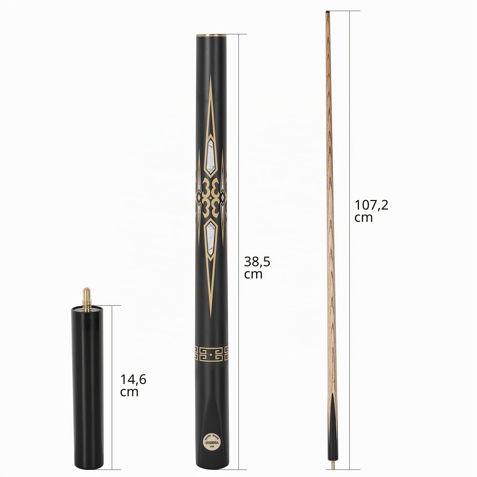 Queue de Billard Faite à la Main avec Extension, Construction en Bois de frêne Durable, Queue de Billard Professionnelle de 510,3 g, idéale pour Le Snooker et Le Billard