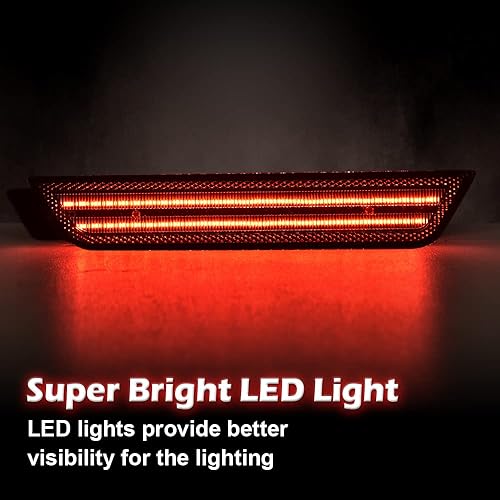 Miniatura 5 de G-PLUS Par de luces LED de marcador lateral para guardabarros traseros, lentes ahumados compatibles con Chevy Camaro LS  LT  SS  Z28  ZL1 2010-2015