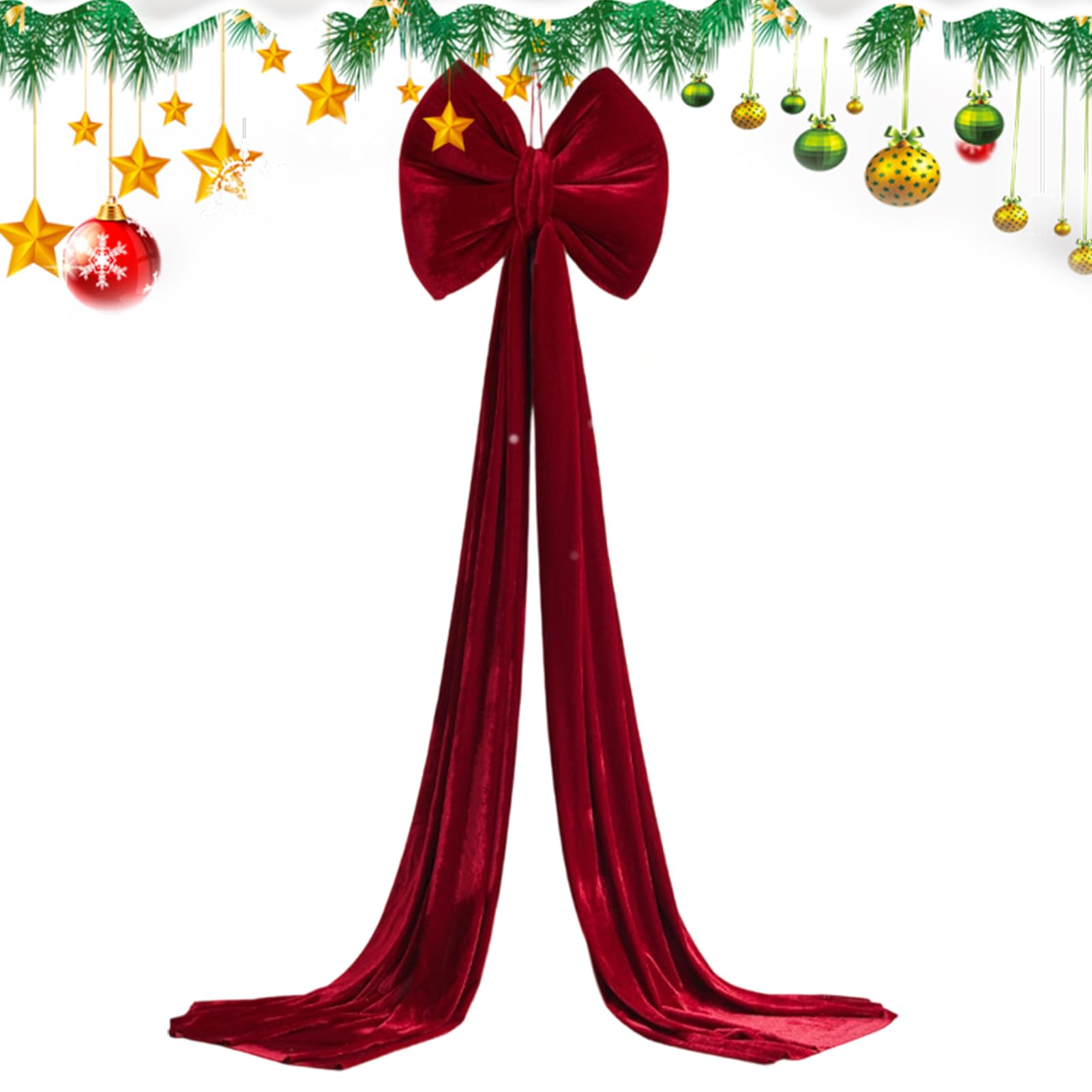 Lazos Rojos Para Árbol De Navidad 180 Cm Rojo Grande De Terciopelo