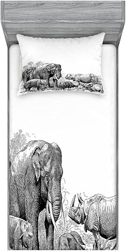 Miniatura 59 de Ambesonne Juego de sábanas bajeras y fundas de almohada, diseño retro de los videojuegos con botones de joystick vintage de los años 80 y 90, diseño