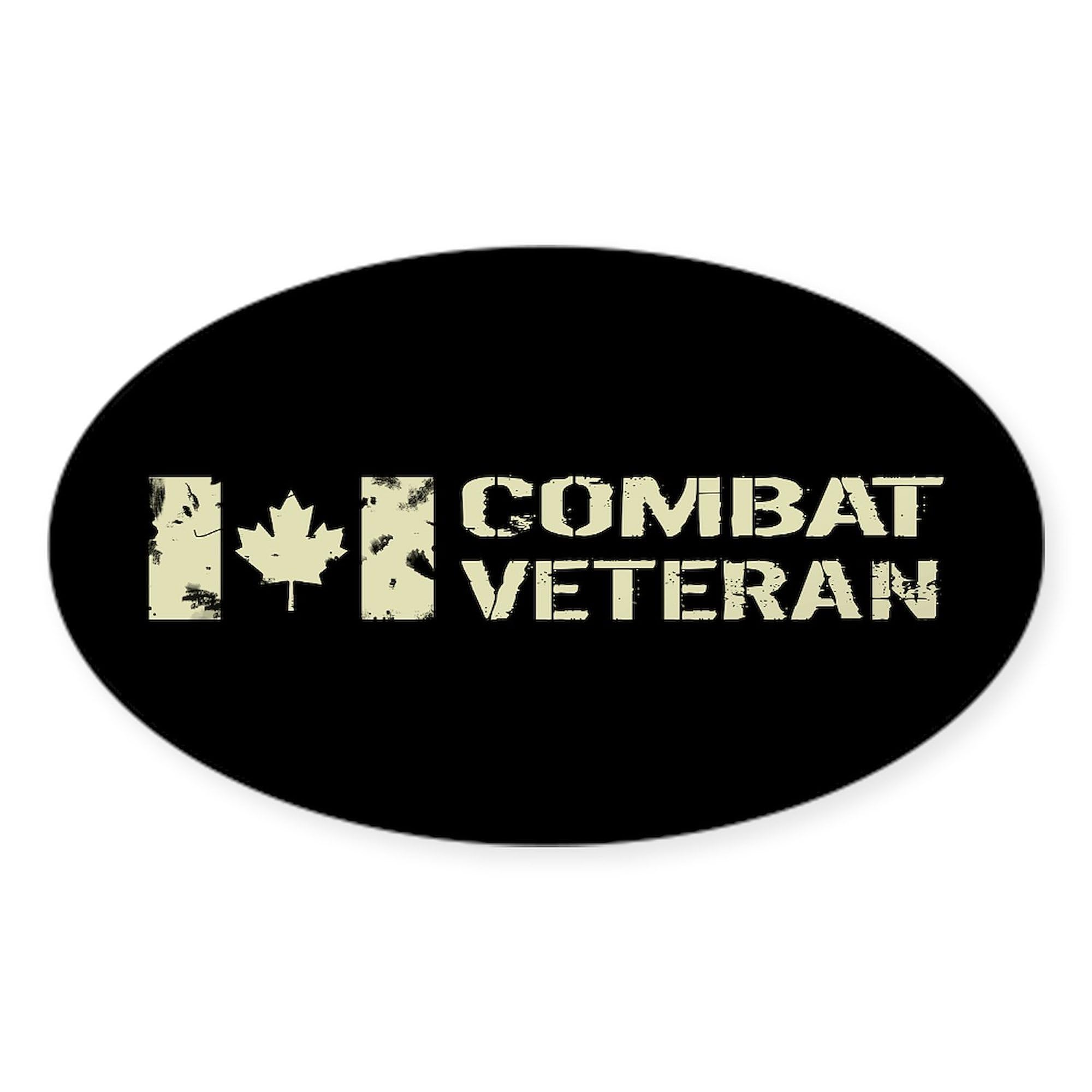 CafePress Canadian Flag: Combat Veteran Oval Car Bumper Sticker