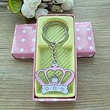 Crown Keychain Baby Shower Favor Pink 12PCS/ Birthday Party Gift for Guest/Corona Llavero/Comes in...