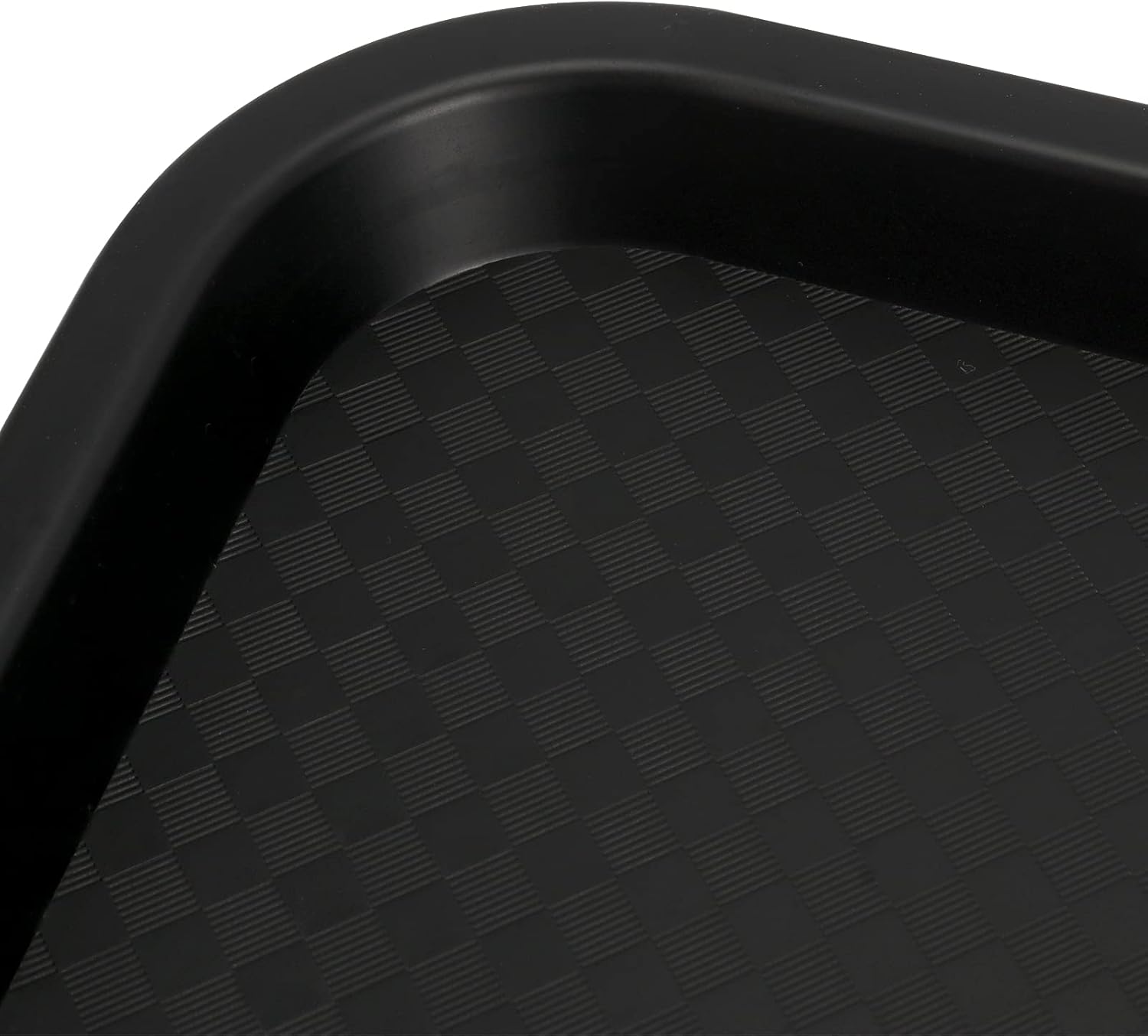 5 Pack Black Plastic Fast Food Tray, 16 x 12 Inch Cafeteria Trays With Textured Surface, Rectangular Serving Trays for Carrying Food in Restaurant Cafeteria - Image 4