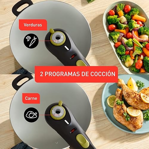 Miniatura 3 de Tefal Secure 5 Neo - Olla A Presión De 6l Cestillo, Ahorro Energético Hasta 50 , Cocción A Presión, 2 Programas, Sistema Seguridad 5 Puntos, Apto Todas Cocinas, Apto Lavavajillas