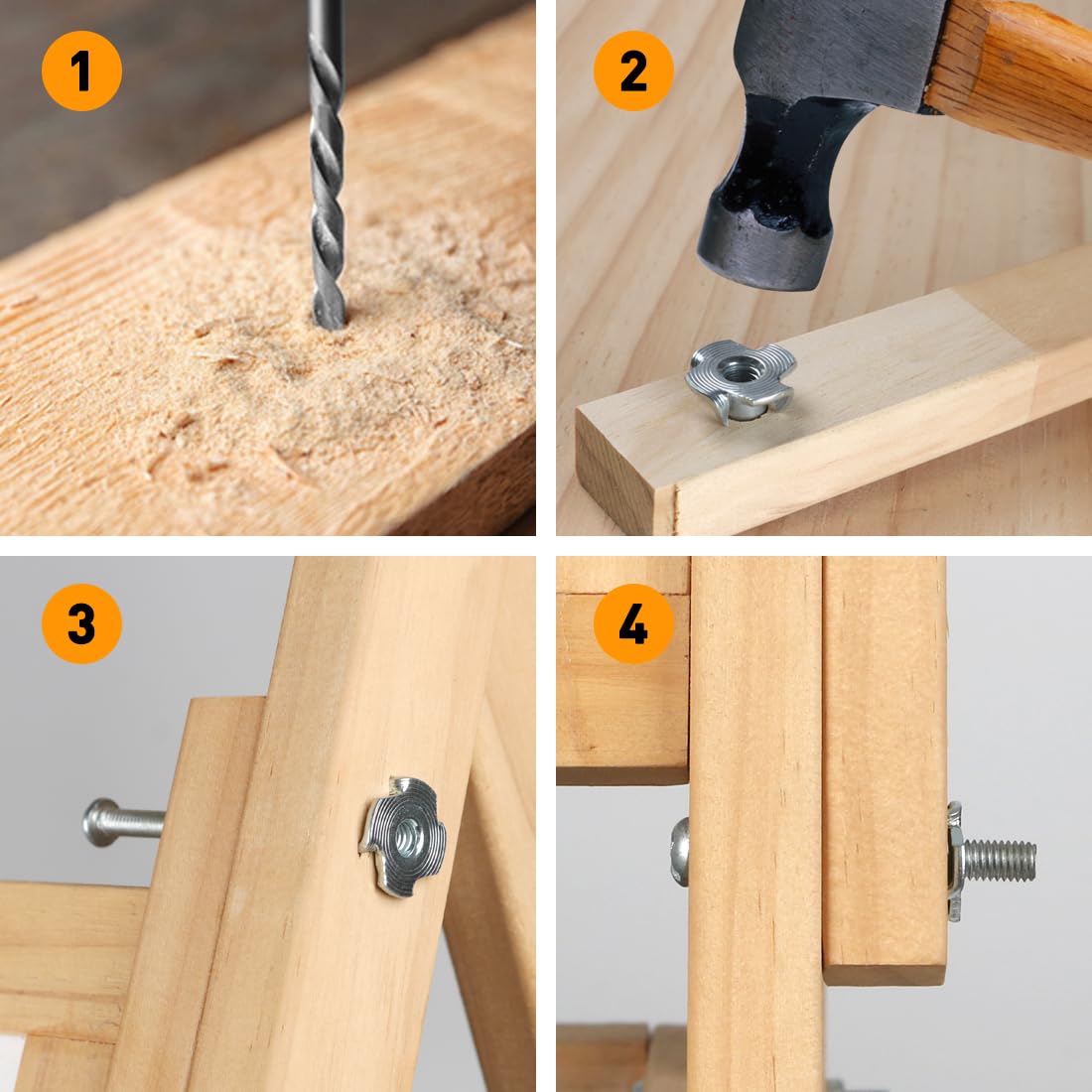 50 Dadi A T M8 X 11mm In Acciaio Zincato - Per Fissaggi Sicuri In Legno E Plastica - Foto 10