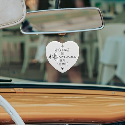 Miniatura 3 de Letrero de recuerdo con texto en inglés "Thank You Gifts Never Forget The Difference That You Make", placa de corazón, despedida de despedida,