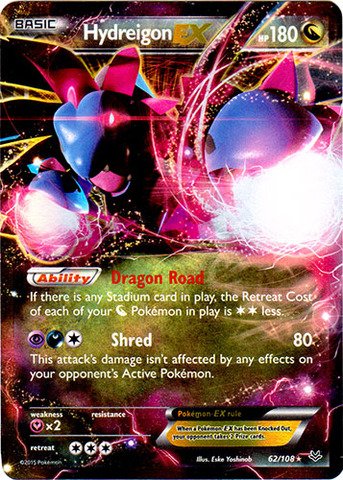 Pokemon - Hydreigon-EX (62/108) - XY Roaring Skies - Holo