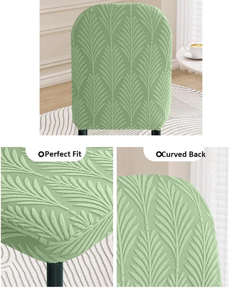 Stretch Curved Chair Covers for Dining Chairs, Semi Circle Back Dining Chair Slipcovers, High Back Kitchen Chair Protector Seat Covers for Restaurant Banquet(Gray,6PCS)