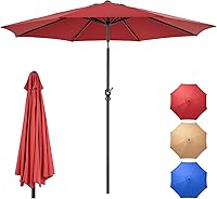 NEWBULIG 7.5FT Patio Umbrella with Tilt Crank, UV Protection, Water Repellent, Sturdy Ribs for Garden Pool Backyard Shade