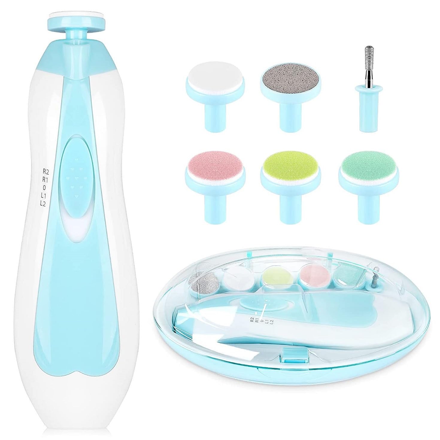Shopfleet Baby Electric Drill Nail Trimmer, Filer Cum Manicure Set, Ergonomic Design, Safe for Baby/Kid, Nail Filer and Grinder Set, Multiple Filing Head (Multicolor,Pack of 1-image-14