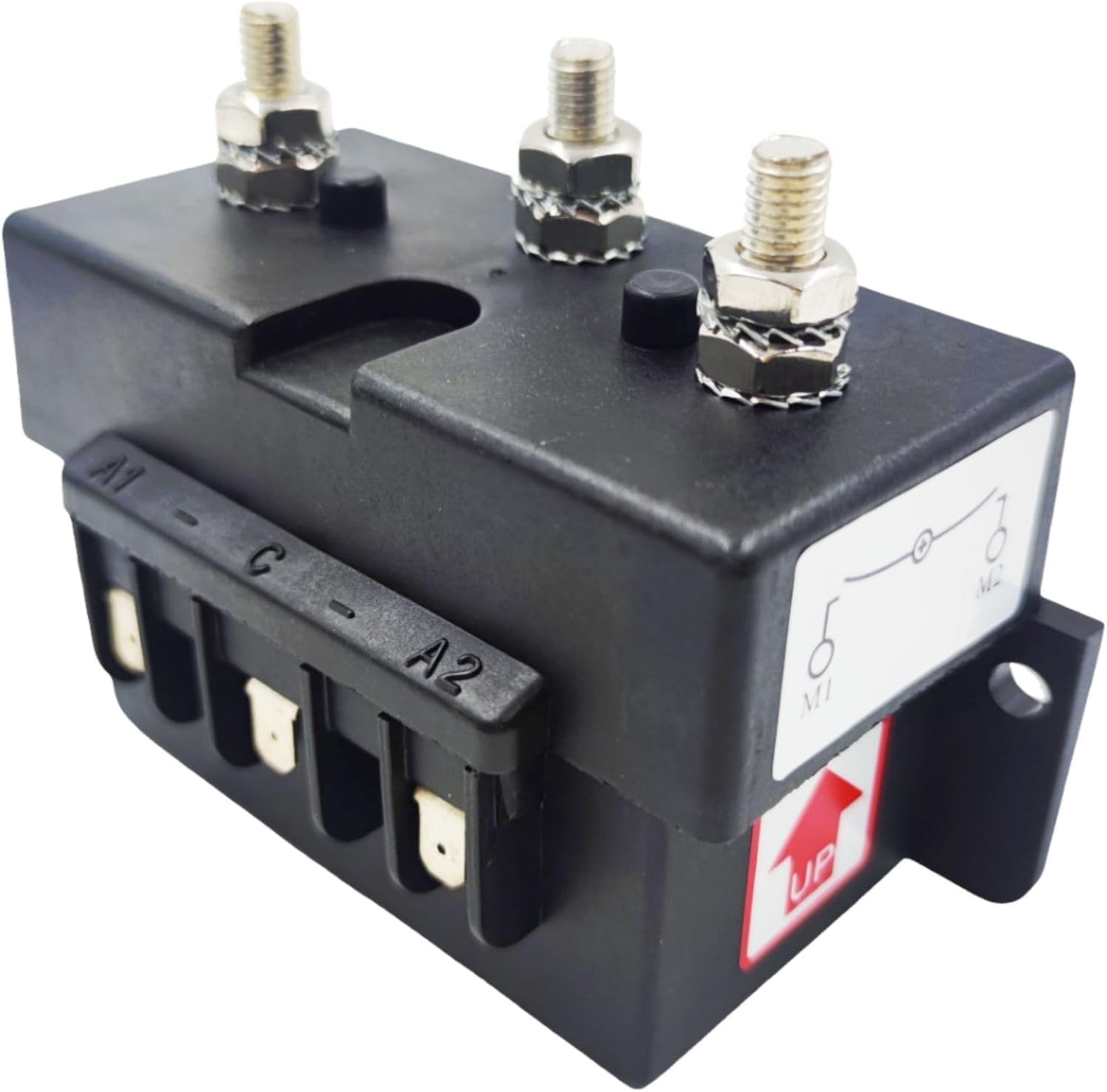 12V 3-Wire Tripolar 2400W Heavy Duty Reverse Solenoid Dual Direction Control Box 7200W Max Fit for Anchor Windlass Marine Boat Electric Winch Forklifts Construction Machinery
