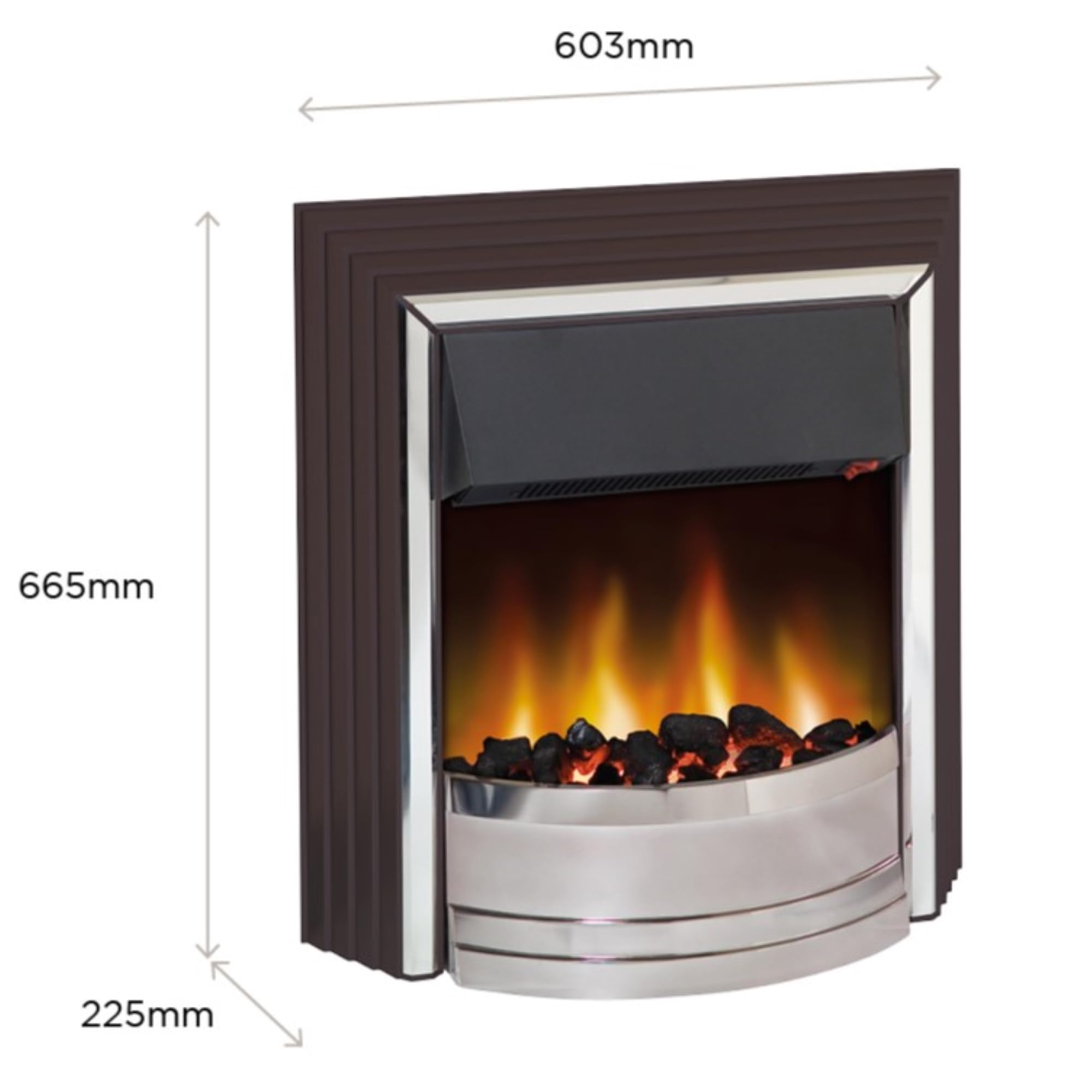 Dimplex Zamora Freestanding Optiflame Electric Fire, Black/Chrome,  Contemporary LED Flame Effect Fire with a Choice of Coal or White Pebble  Fuel Bed, with Thermostat and Adjustable 2kW Heater : Dimplex:  Amazon.co.uk: DIY u0026 Tools