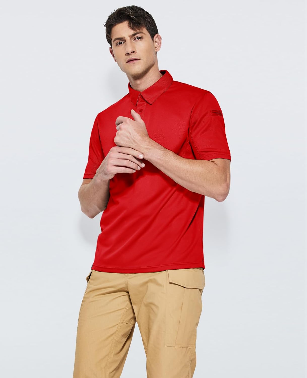 Haimont Men's Tactical Polo Shirts Performance Short and Long Sleeve Golf Collared T-Shirt for Outdoor Hiking