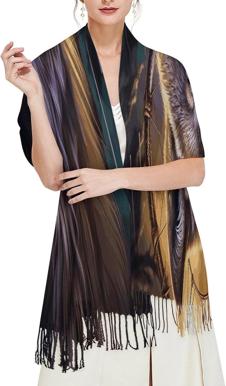 Wolves And Dream Catchers Scarf for Women Men Soft Warm Fashion Blanket Scarves Classic Cashmere Feel Scarf Long Shawl Large Scarves Cold Weather Thick Blanket Scarfs