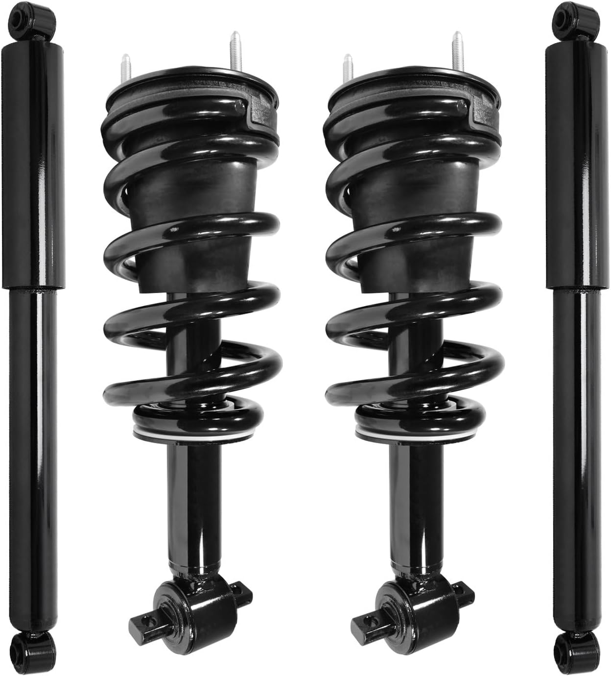 COMPLETESTRUTS - Front Quick Complete Strut Assemblies with Coil Springs and Rear Shock Absorbers Replacement for 2007-2013 Chevrolet Silverado 1500 - Set of 4