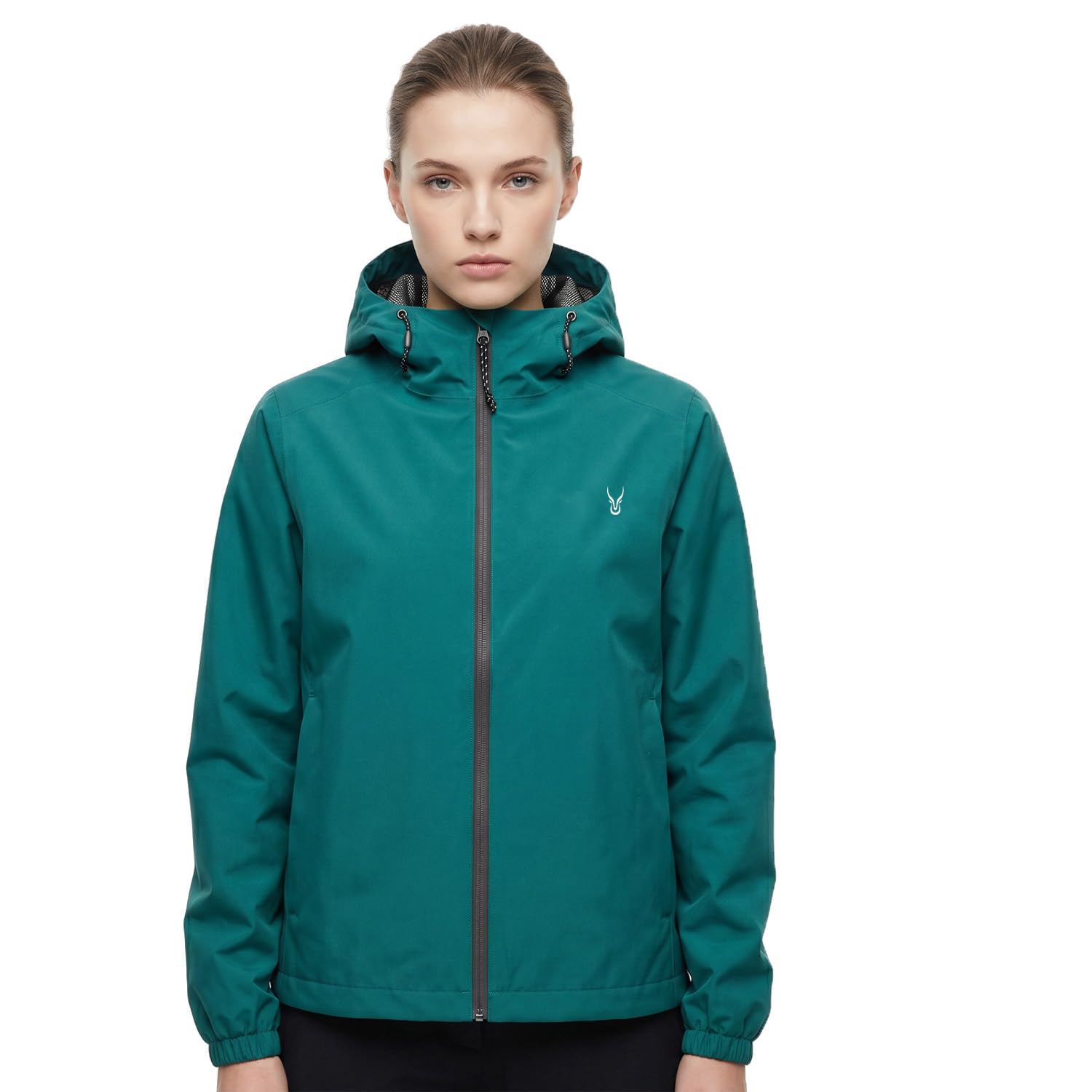Women's Rain Jacket Hood Mesh Lined Packable Waterproof