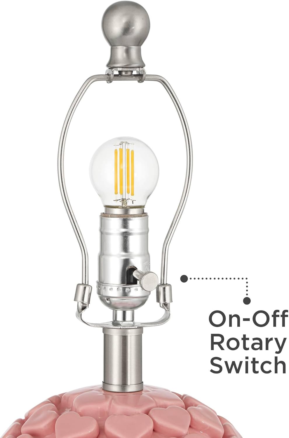 360 Lighting Aurora 17 1/4" High Pink Hearts Ceramic Table Lamp