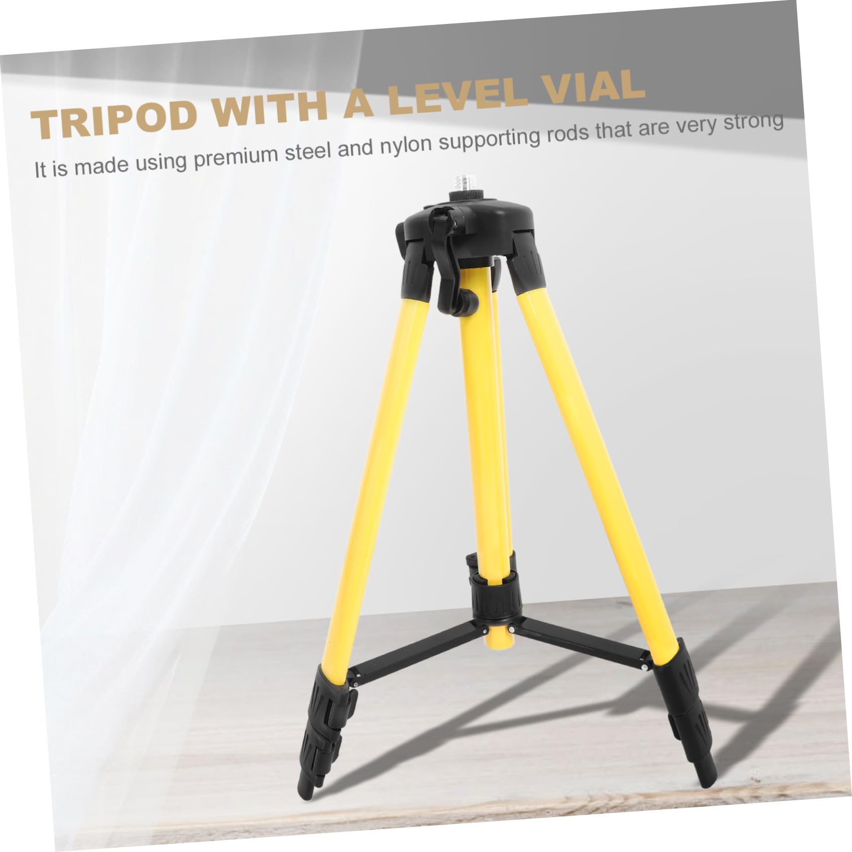 Treppiede per Livella Regolabile 1,2m, Supporto in Acciaio e Nylon, Struttura Robusta per Livellazione Precisa in Cantiere