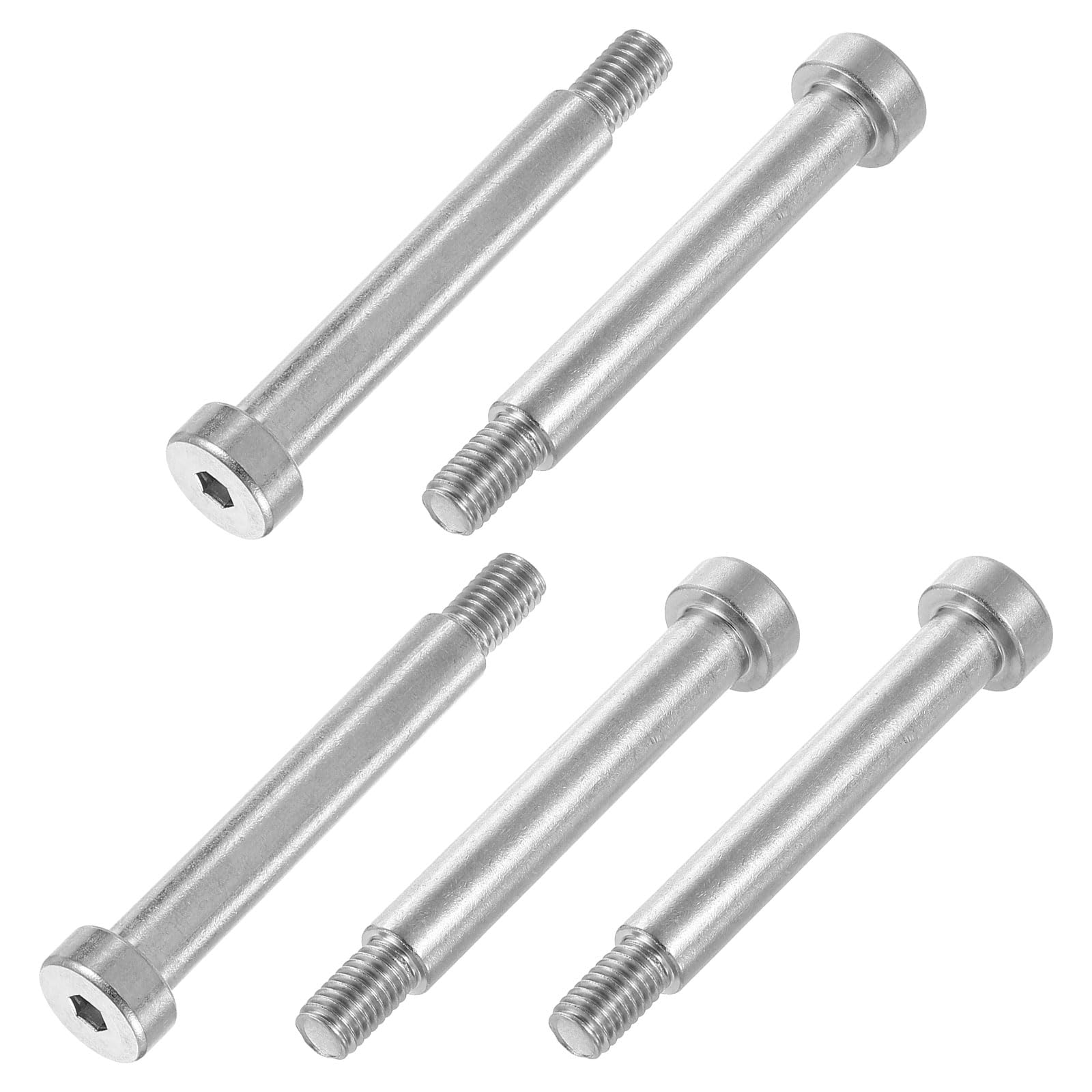uxcell 6Pcs 304 Stainless Steel Shoulder Bolt 60mm Shoulder Dia 60mm Shoulder Length M8 Thread Hex Socket Shoulder Bolts for Textile Hydraulic