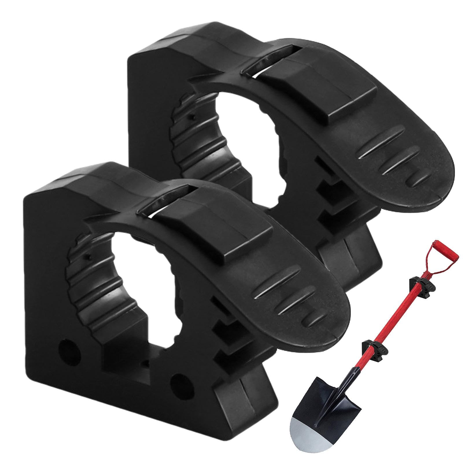 Soporte de pala para portaequipajes, portahachas - 2 soportes de montaje de abrazadera de goma de liberación rápida | Soporte de abrazadera ATV UTV para mangos de herramientas de 1,2 a 1,6 pulgadas de