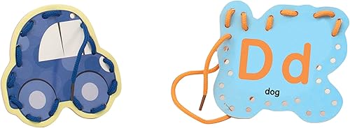 Miniatura 8 de Melissa  Doug Juego de tarjetas de madera con paneles de doble cara y cordones a juego