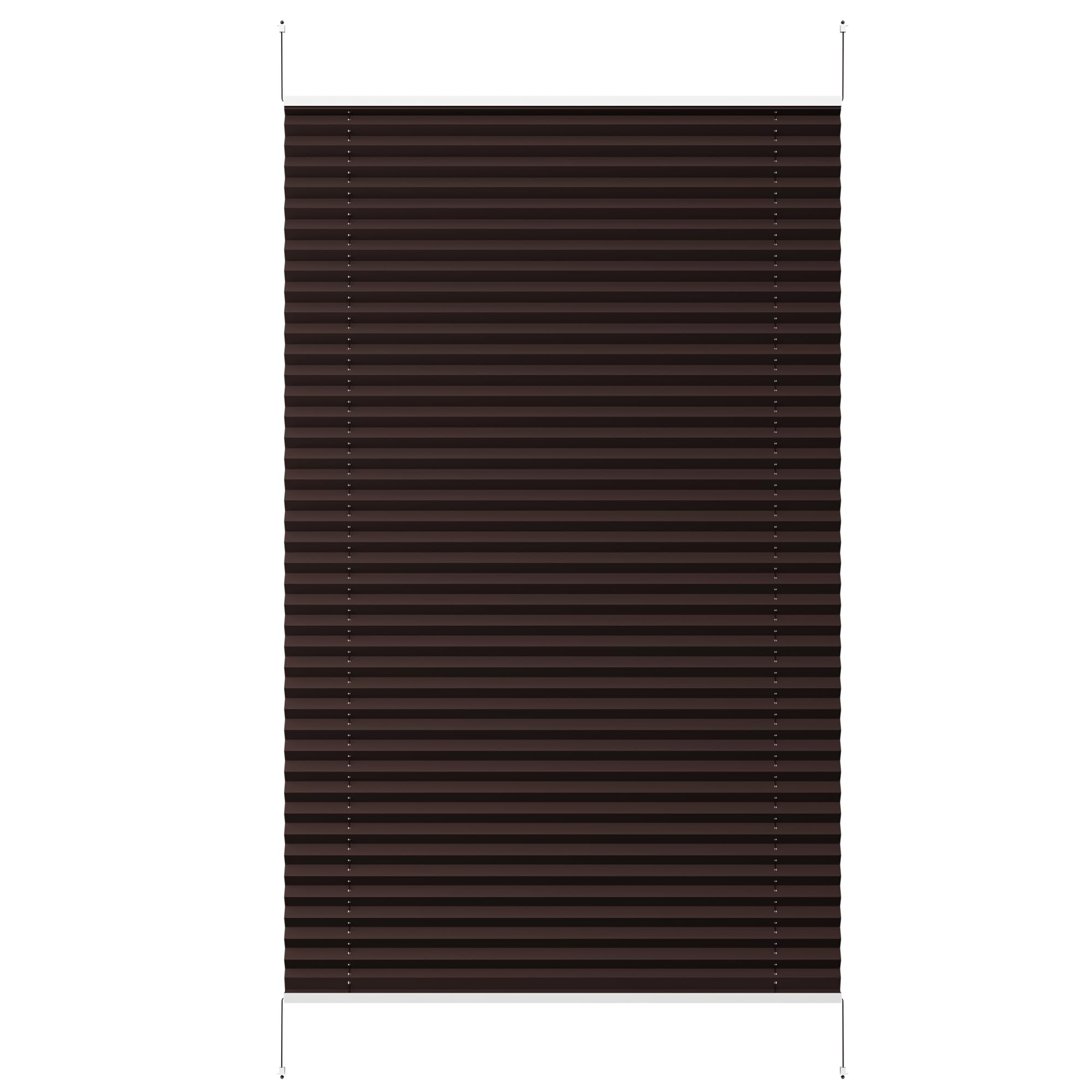 Sekey Plissee ohne Bohren, Fenster Plissee Klemmfix Jalousie 110 cm breit, Verspannt Lichtdurchlässig Sonnenschutz Fensterollo, 110 x 130 cm, Mokka