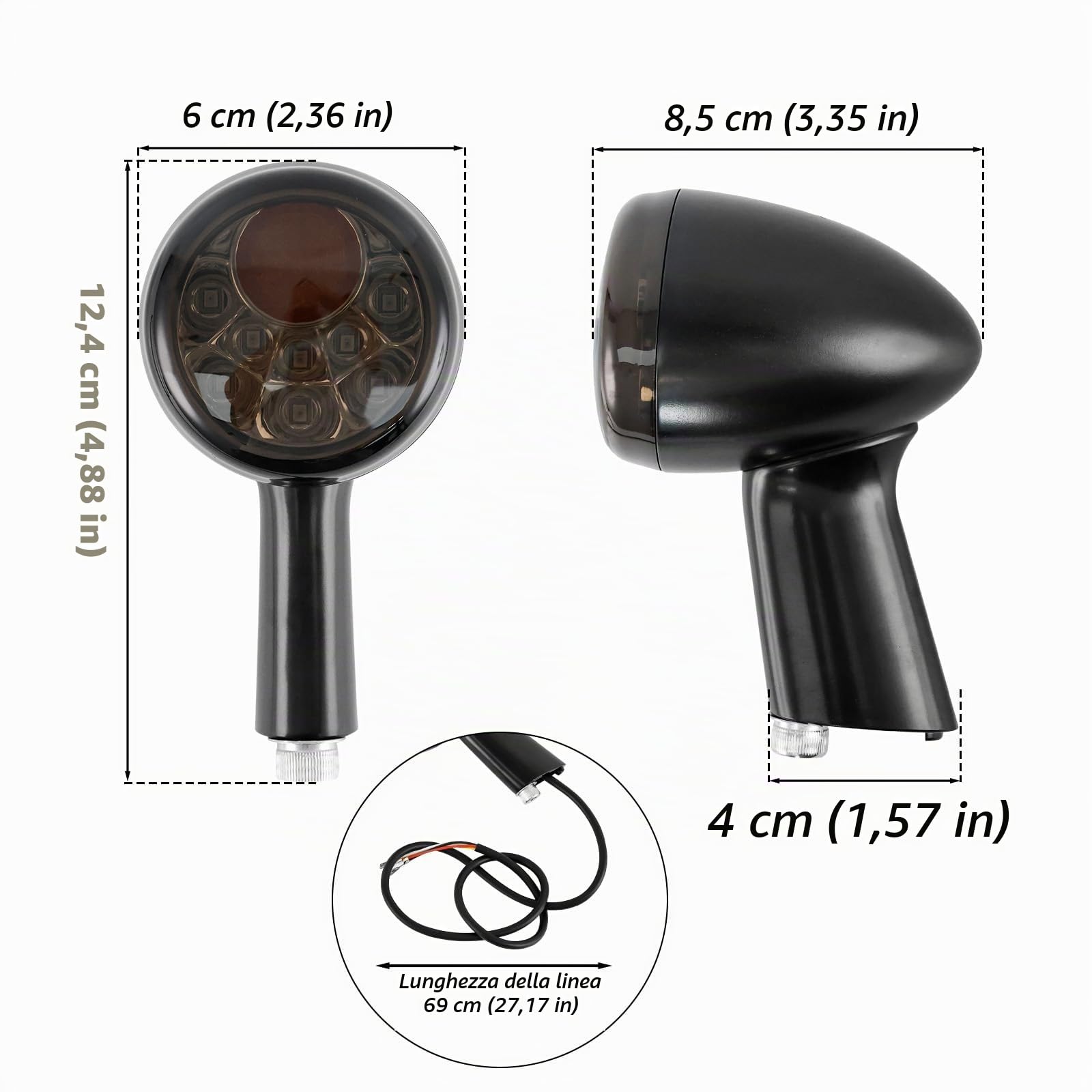 Riloer 1Coppia di indicatori di direzione posteriori a LED per moto compatibile con Harley-Davidson XL883 XL1200 Sportster 1992-2021, indicatori di direzione universali Luci freno di marcia
