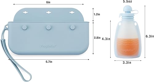 Miniatura 7 de PandaEar Juego de alimentación de silicona para bebés | 11 piezas de suministros de destete para bebés | Utensilios de autoalimentación | Placa de