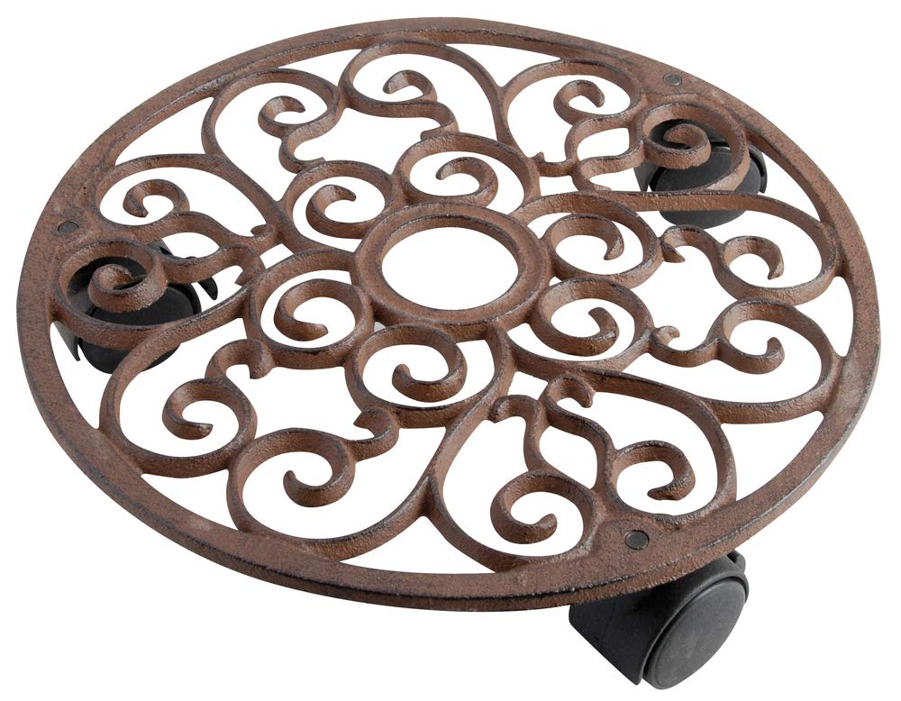 Esschert TG39 Fallen Fruits Chariot Rond pour Plantes Marron