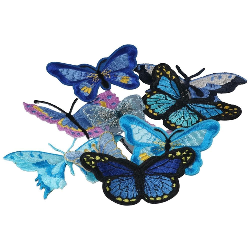 10 parches de mariposa en parches, parches de bordado, parches de reparación para decoración de bricolaje, jeans, chaquetas, bolsos, tela