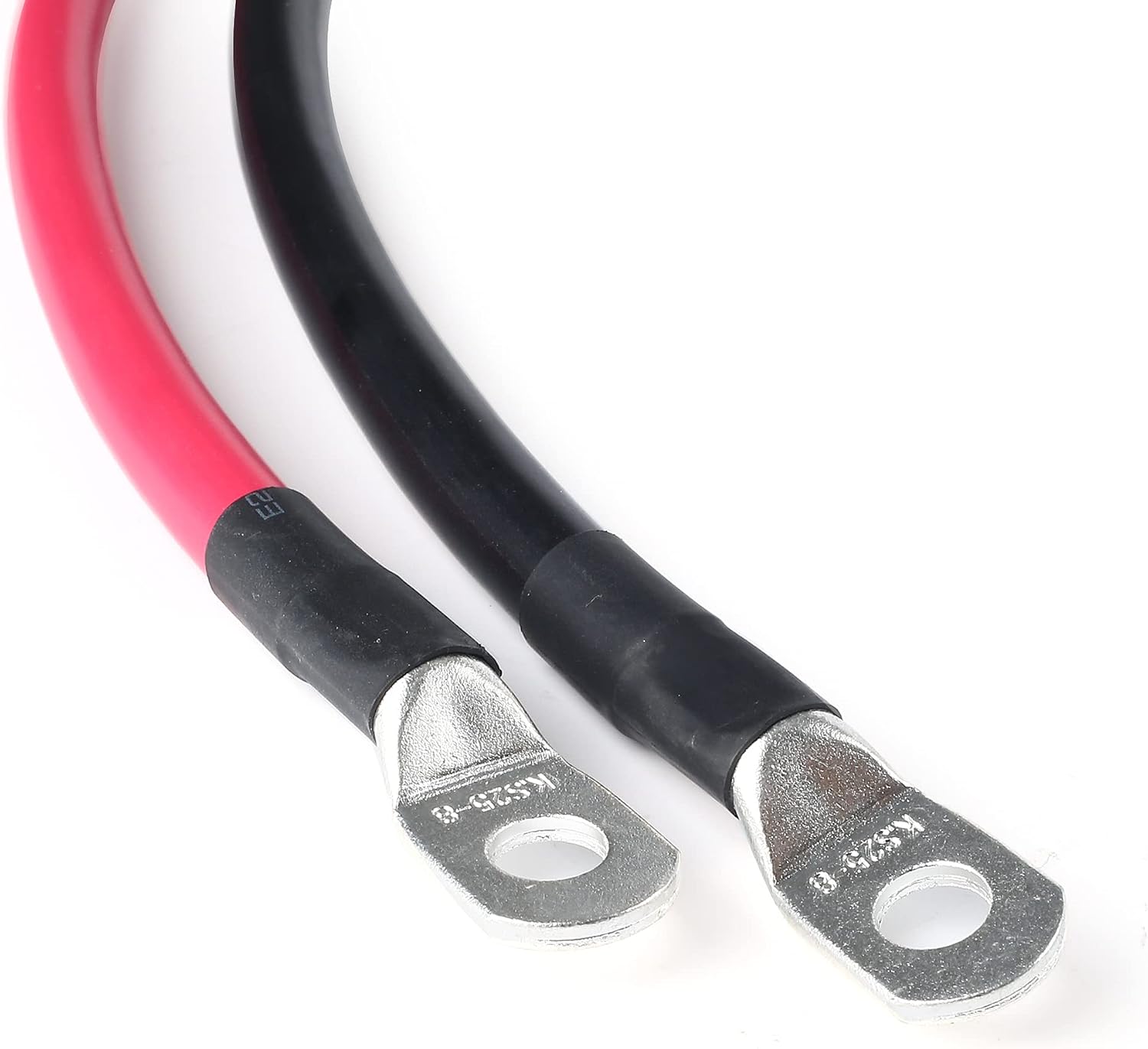 LotFancy 4 AWG Battery Cables 5/16" in Lugs, 24 Inch Power Inverter Cables with Terminals for Car Marine Solar ATV Lawn Mower Motorcycle, (Positive and Negative)