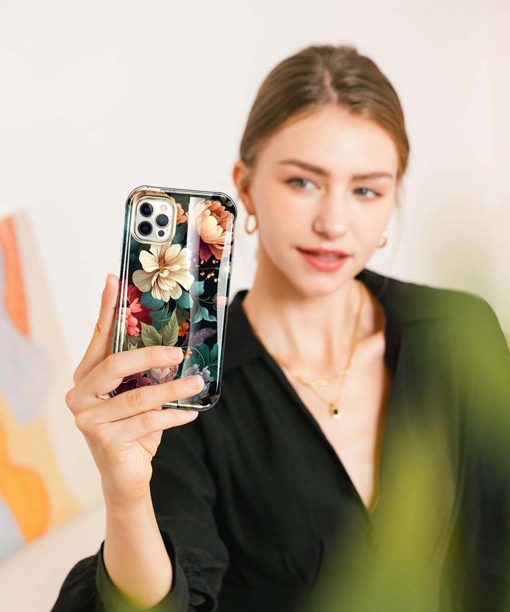 Cute Flower Case for iPhone 12 Pro Max 6.7 inch Built with Screen Protector, Lightweight and Stylish Full Body Shockproof Protective Rugged TPU Case for Women/Girls - Image 9