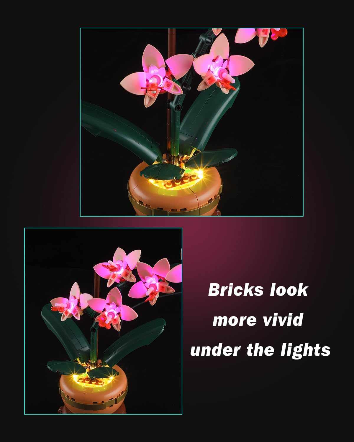LED Light Kit for Lego 10343 Mini Orchid Set, Compatible with Lego 10343 Building Blocks Model(Not Include Blocks Set)