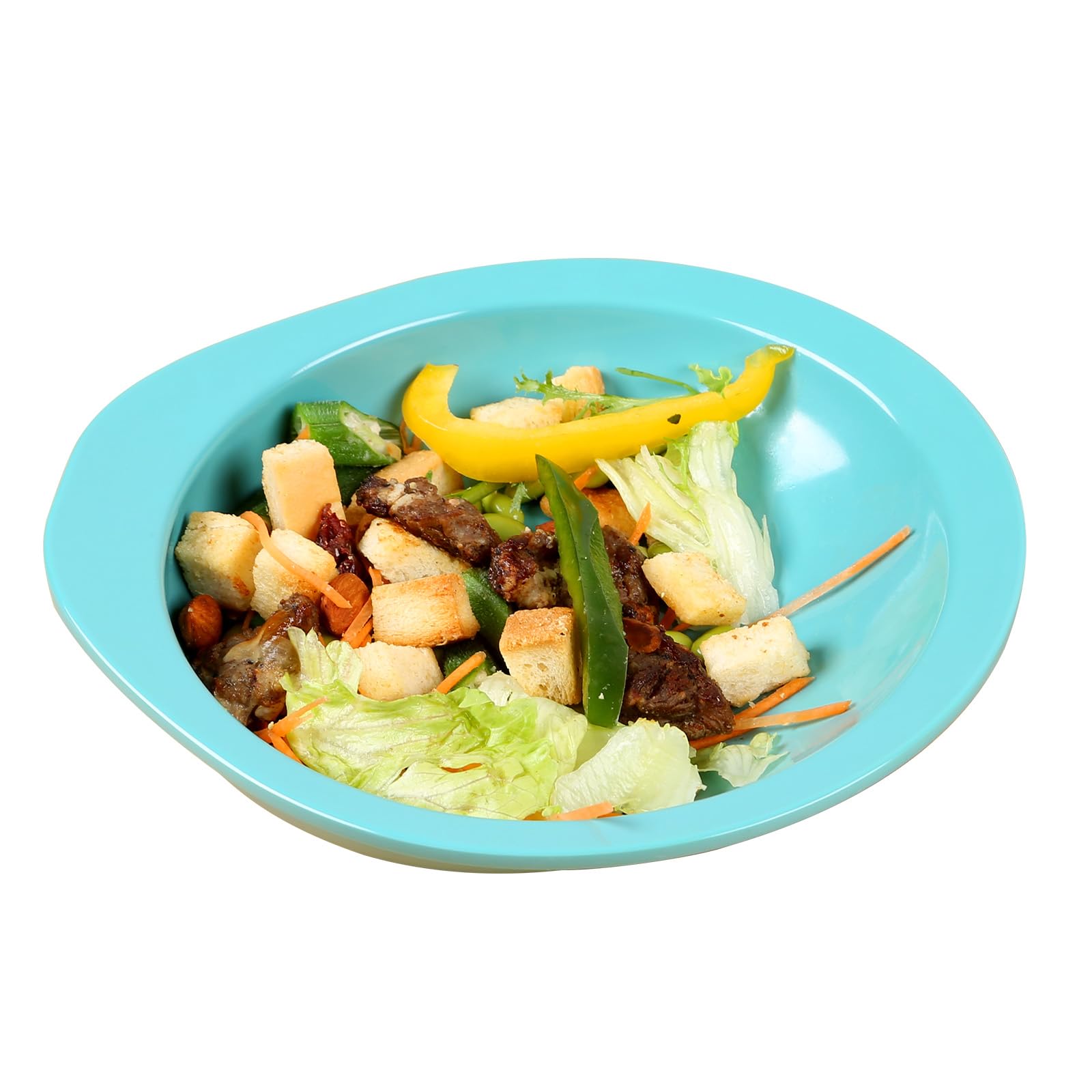 Adaptive Utensils Bowl with Extra Wall,Non-slip and Spill-proof Melamine Bowl for Dementia,Stroke, Tremors,Self-Feeding Dinnerware for Elderly/Parkinsons/Disabled(Melamine Bowl)