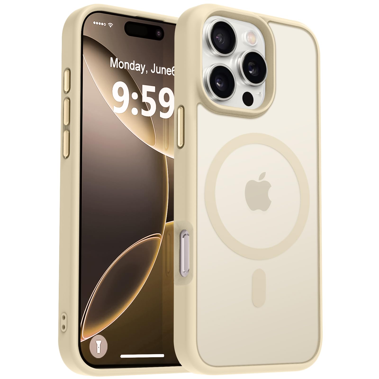 MOCCA Strong Magnetic for iPhone 16 Pro Phone Case, [Compatible with Magsafe][16FT Mil-Grade Drop Protection] Slim Thin Translucent Matte Protective