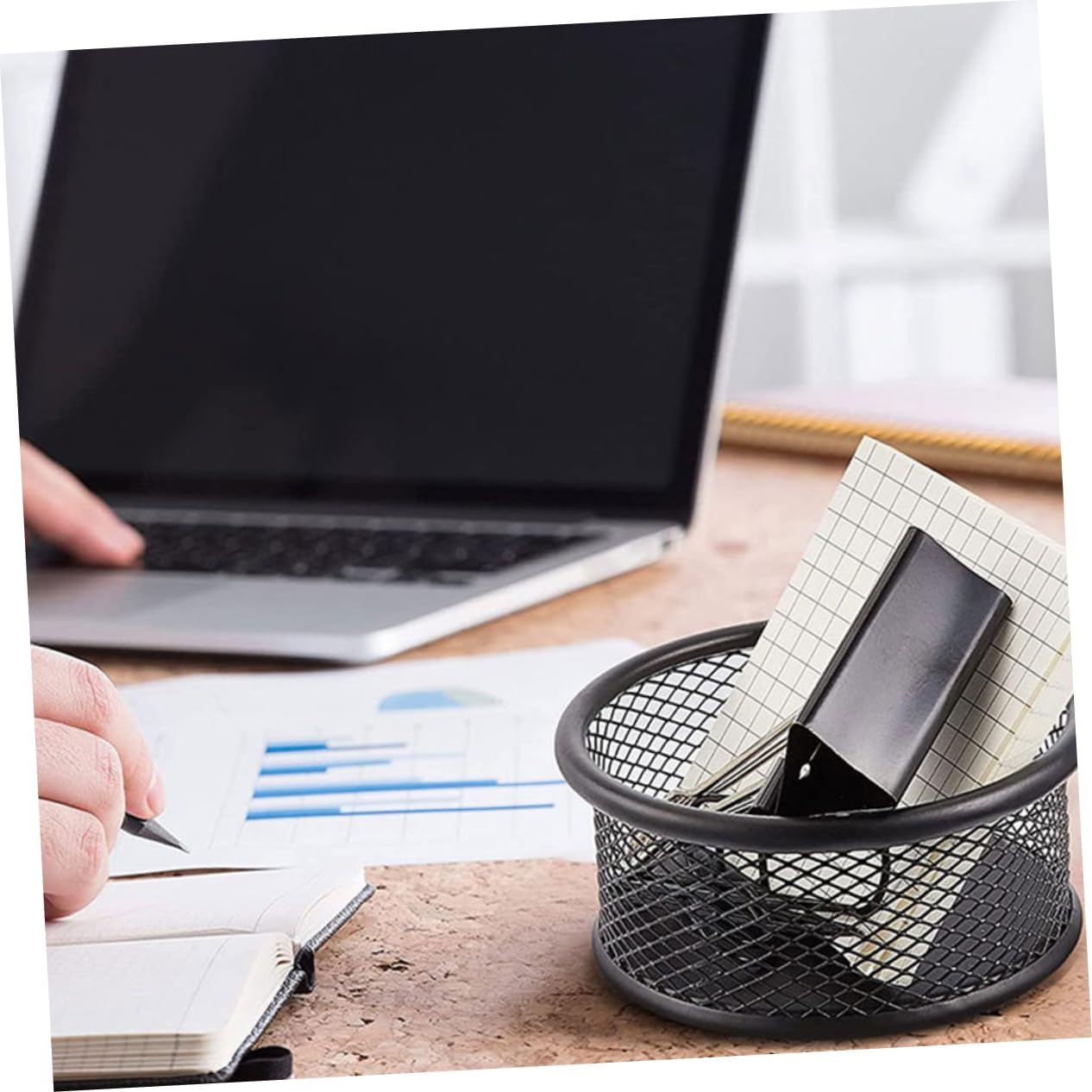 DOITOOL 3pcs Metal Mesh Paper Clip Dispenser Stylish Office Organizer for Home School Use Multi Purpose Desk Storage Container Tidy Stable Design
