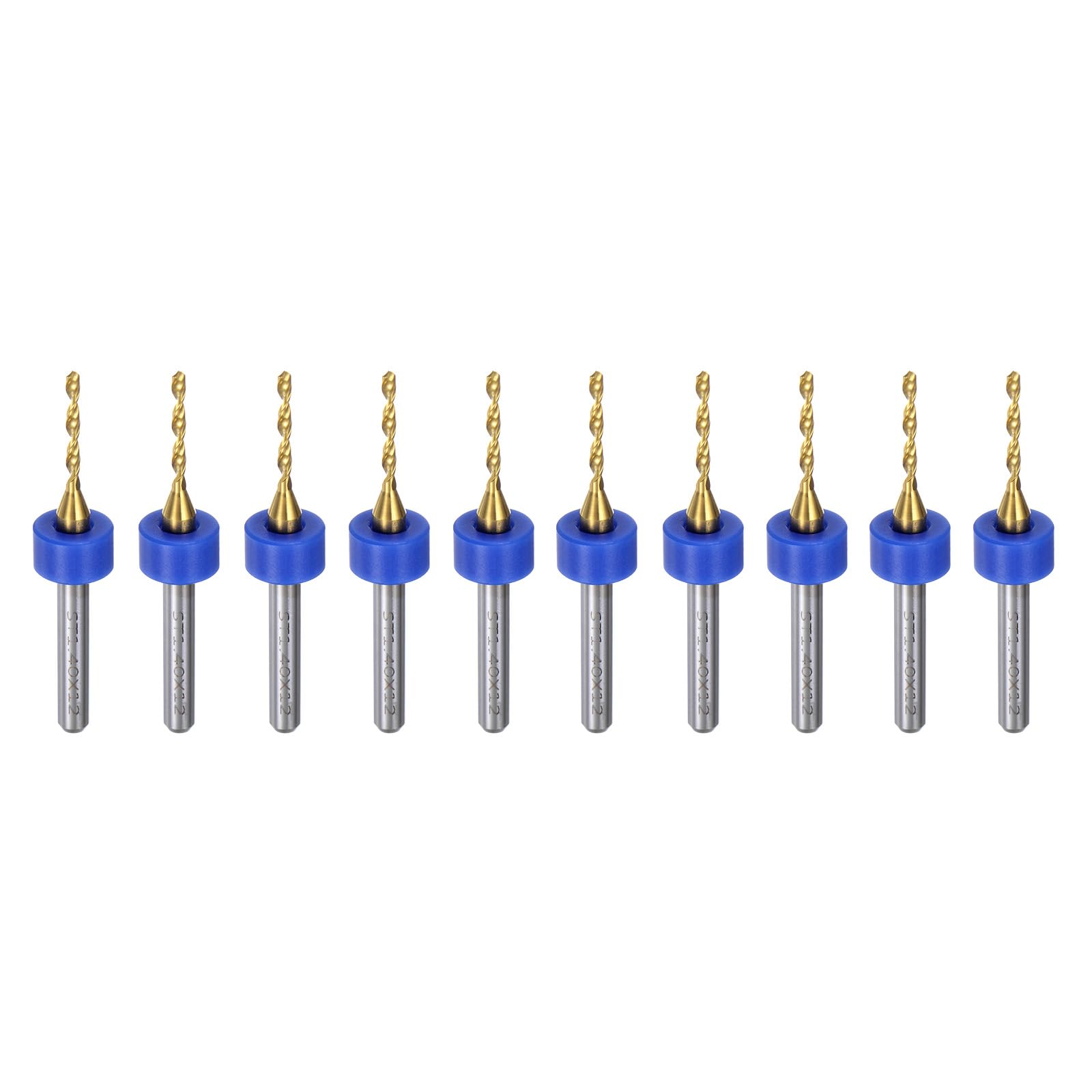 QUARKZMAN 10pz Punte per Trapano PCB 1/8" Gambo 1,4mm Set Mini Punte Trapano Micro Twist in Carburo Rivestito Titanio Strumento Perforazione Rotativa per Incisione CNC Gioielli Circuiti