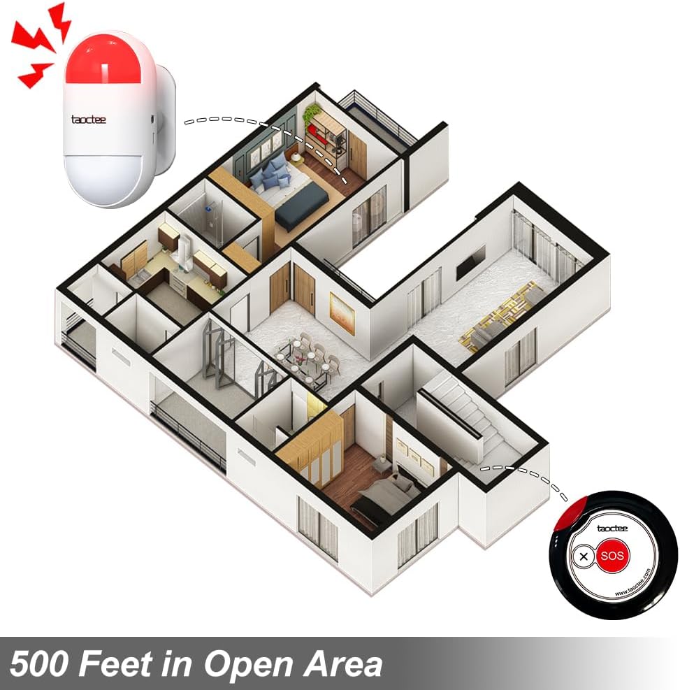 Panic Button Alarm for Security Emergency Remote Panic Button Alarm Siren for Home,Lightweight and Compact Button with Lanyard,Emergency Alert System for House Business Shop(Only 1xsiren)