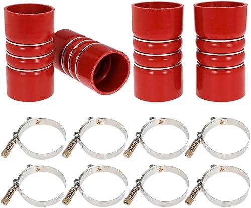 Miniatura 11 de Juego de botas de manguera de silicona para enfriador de aire, 4 "x 6" 4 pulgadas con abrazadera de perno en T, azul