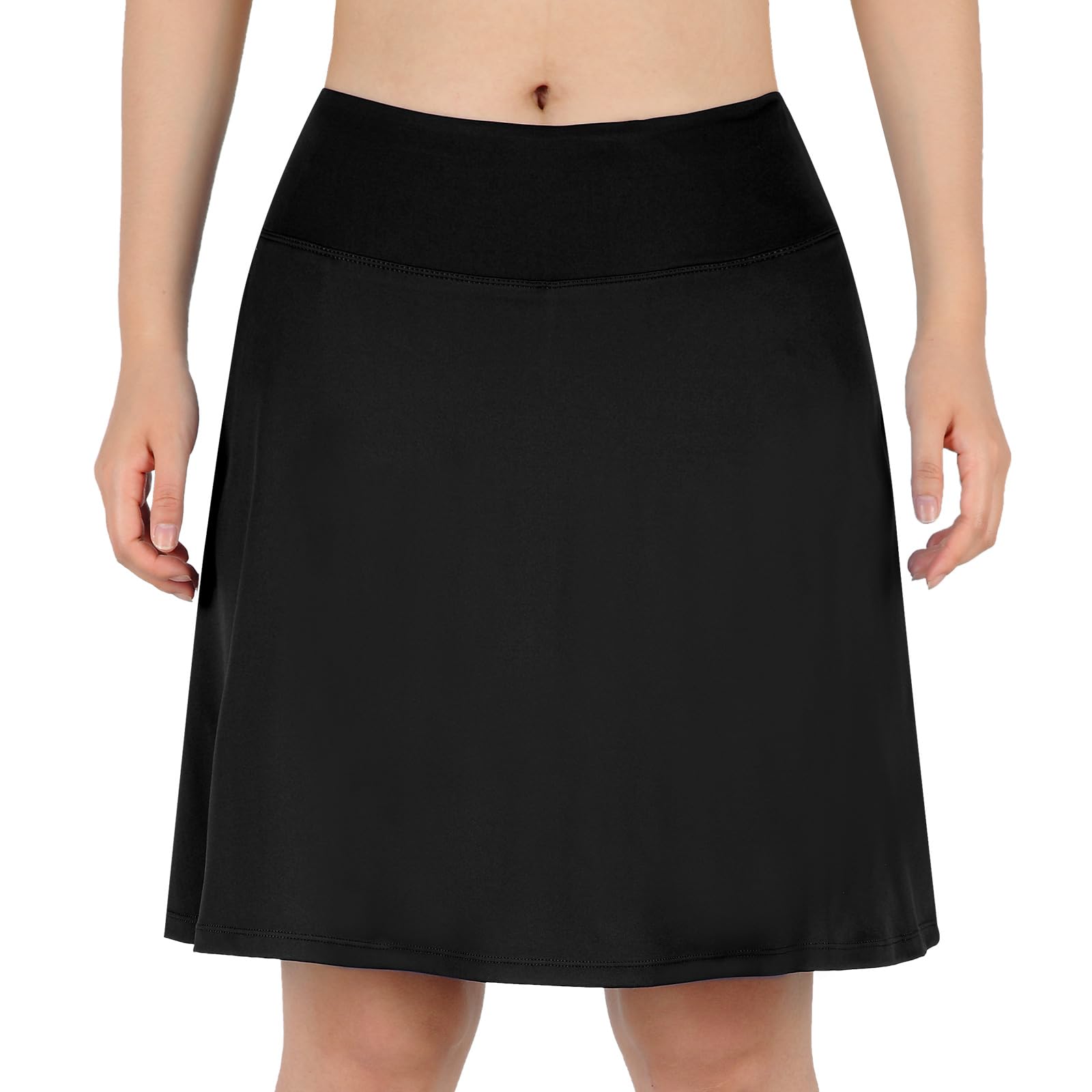 Turnhier Falda pantalón para mujer, longitud hasta la rodilla, de 20 pulgadas, casual, atlética, para tenis, golf, con bolsillos