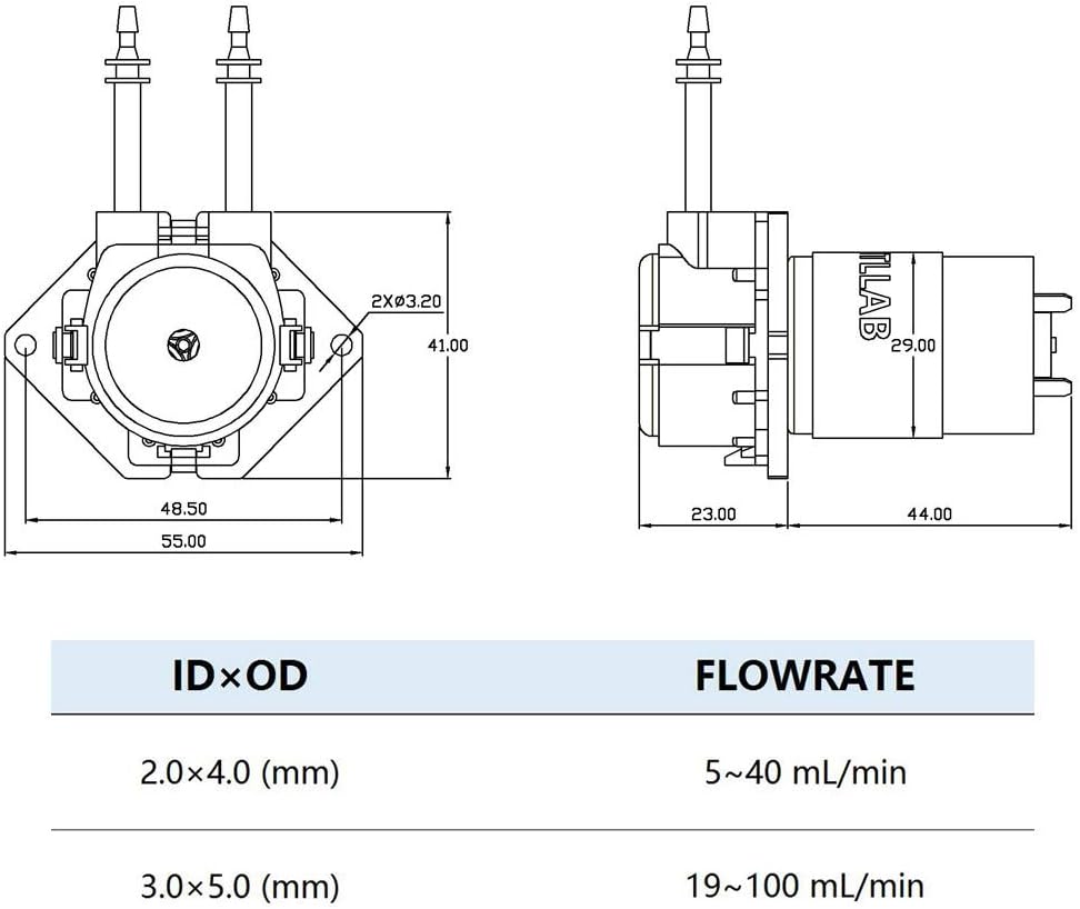 INTLLAB 4pcs/Pack 12V DC DIY Peristaltic Liquid Pump Dosing Pump for Aquarium Lab Analytical, Flow Rate 5~100 mL/min