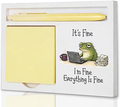 Encouraging Wooden Note Holder, Positive Study Companion for Student, Funny Office Decor for Office Staff, Thoughtful Workplace Gift for Team Partner, 16.5 x 12 x 1.5 cm, HFF71