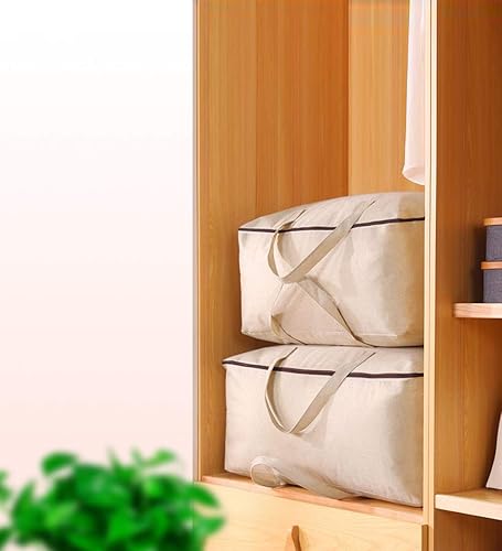 Miniatura 8 de AMJ Paquete de 3 bolsas de almacenamiento de ropa transparentes con asa reforzada, bolsa plegable resistente para ahorrar espacio, bolsa de