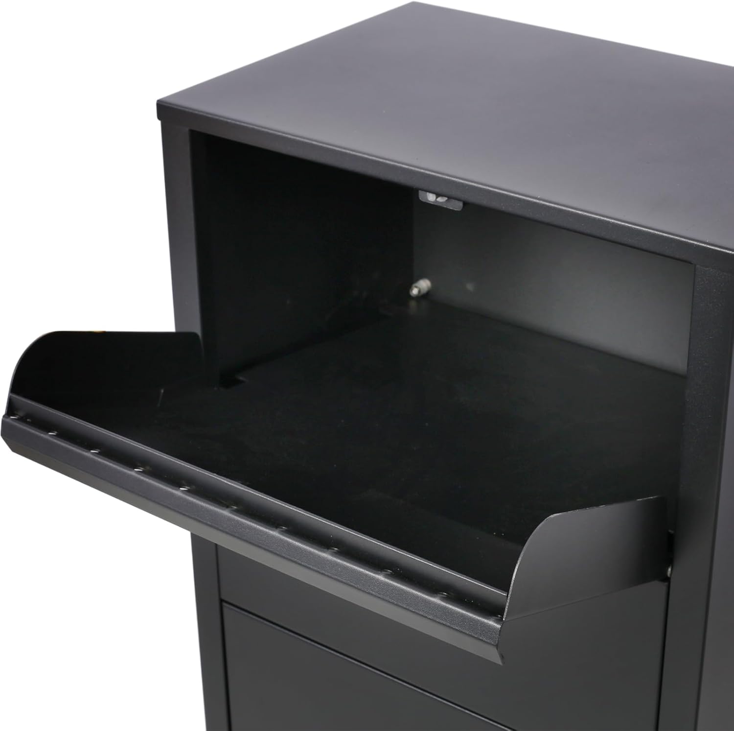 Heavy-Duty Parcel Mail Drop Box - Large, Lockable, Weatherproof Package Delivery Box for Home and Business, 10.5" x 15.5" x 41.3", Black, Ideal for Secure Express Mail Storage