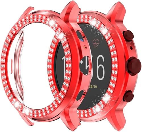 Miniatura 8 de Compatible con Fossil Gen 5 Carlyle - Carcasa protectora rígida para reloj Fossil Gen5 Carlyle con diamantes de cristal brillante, marco duro