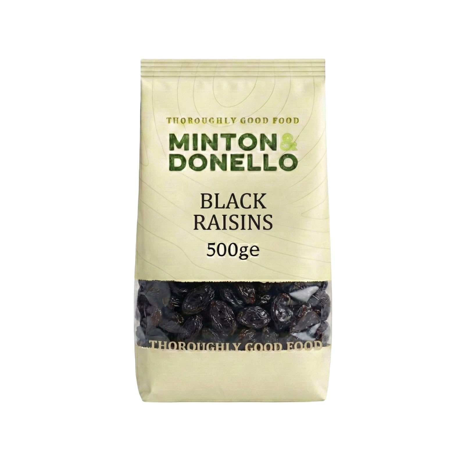 Minton & Donello - Black Raisins, 500g - Suitable for Vegetarians - GMO Free - Superfood - Lunch Snack - Healthy Snack
