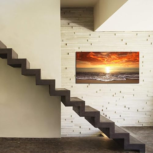 Miniatura 6 de Baisuart -S0162 Impresiones en lienzo para pared, atardecer, océano, playa, cuadros fotográficos para sala de estar, dormitorio, decoración del