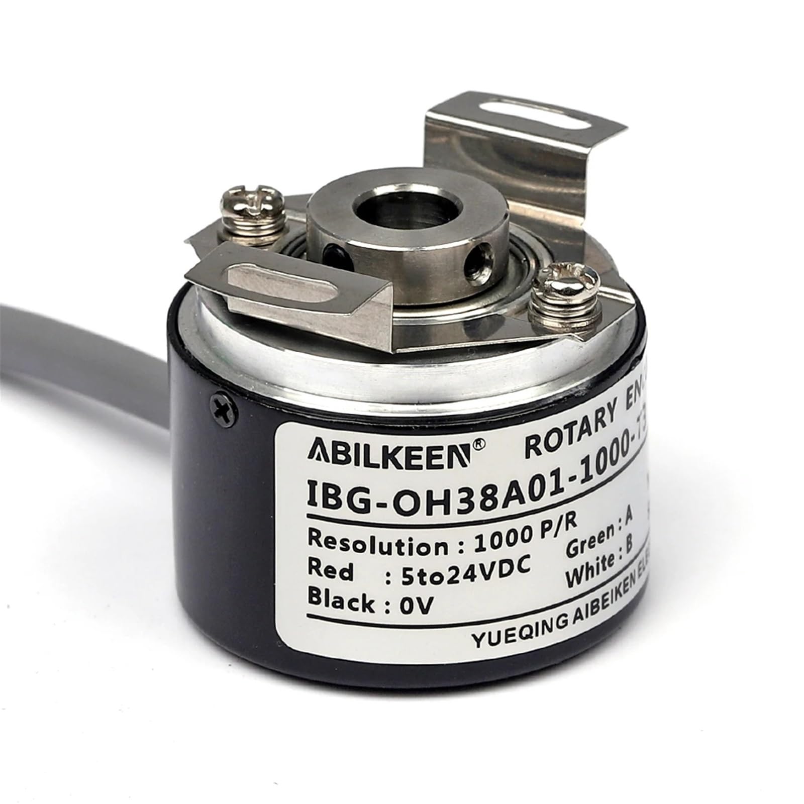 Codeur rotatif magnéto-électrique à arbre semi-creux 6/8 mm, codeur rotatif incrémental 38 mm, codeur rotatif 1024/2048/4096(500 PPR,Photoelectricity,Voltage Output)