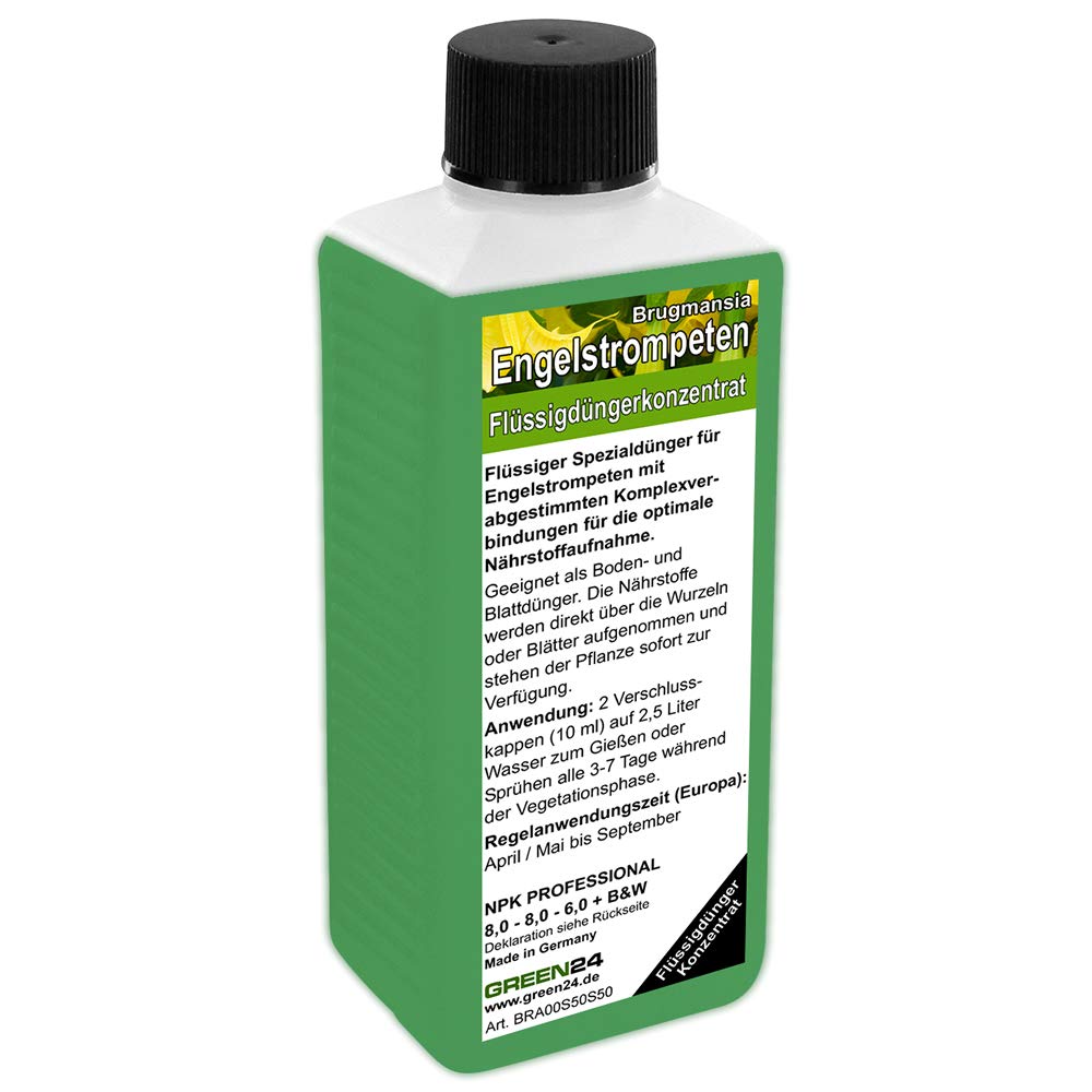 GREEN24 Engelstrompeten Dnger, 250ml, Spezial-Flssigdnger NPK fr  Brugmansia & Datura, frdert extreme Bltenflle, intensiven Duft &  krftiges Wachstum, fr alle Engelstrompeten-Arten : Amazon.de: Garten