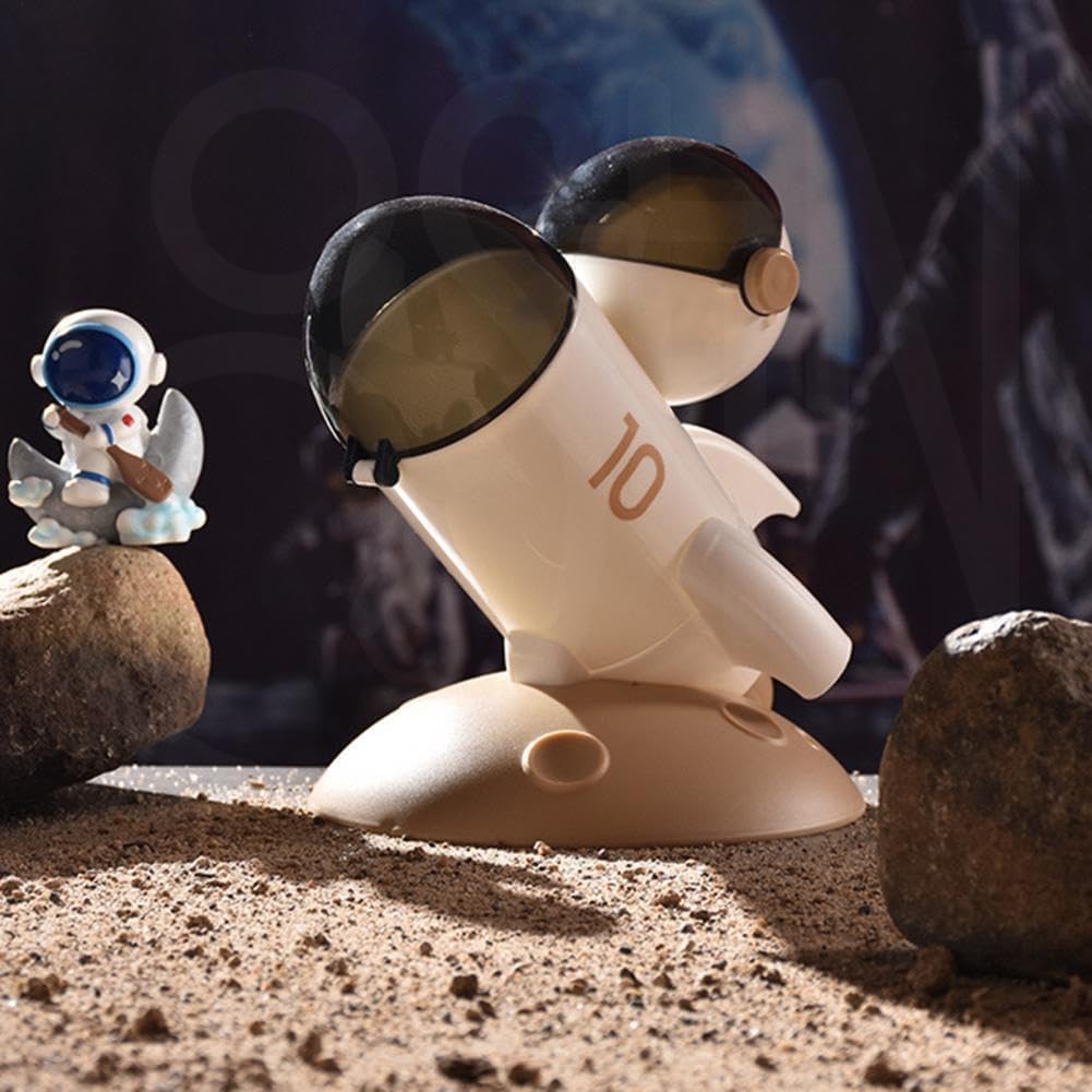 PIKFOS Mini Sculpture Pen Pencil Holder | Space Pen Holder Desk Decor Makeup Brush Holder Comb Holder Astronaut Figurine Space Ornament Pencil Storage, Tidy Pen Pot Gift for Friends 4